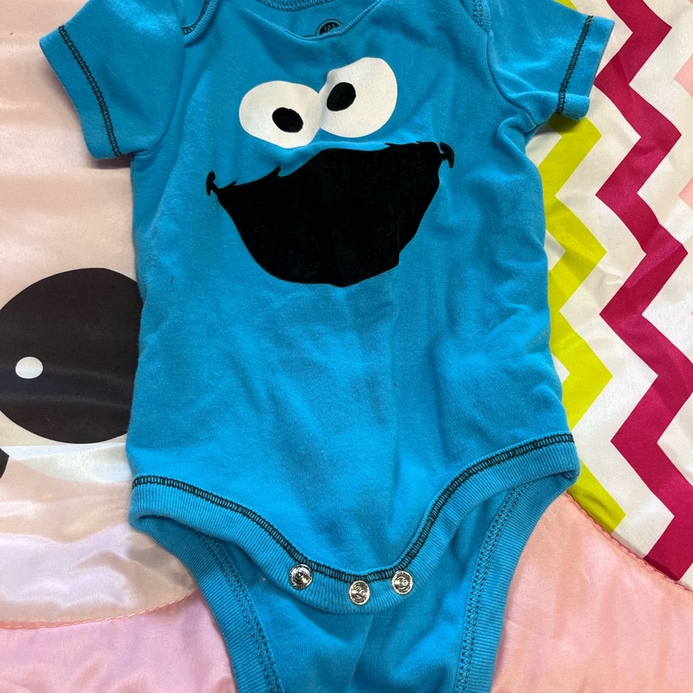 Sesame Street Blue Cookie Monster Bodysuit